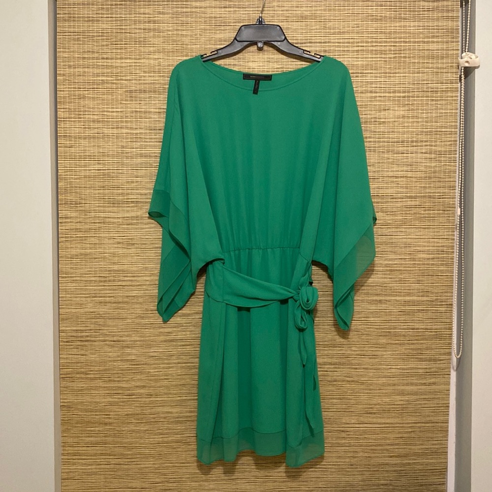 BCBG Maxazria Green Dress (flowy sleeves, knee length)